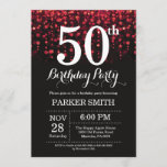 50th Birthday Invitation Red Glitter<br><div class="desc">50th Birthday Invitation with Red String Lights with Red Glitter Background. Red Birthday. Adult Birthday. Men or Women Bday Invite. 13th 15th 16th 18th 20th 21st 30th 40th 50th 60th 70th 80th 90th 100th, Any age. For further customisation, please click the "Customise it" button and use our design tool to...</div>