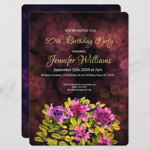 50th Birthday invitation thyme