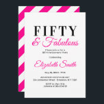 50th Birthday Invitations 50 and Fabulous Elegant<br><div class="desc">Fifty and Fabulous,  a fancy hot pink design,  a great way to celebrate a 50th birthday in style</div>