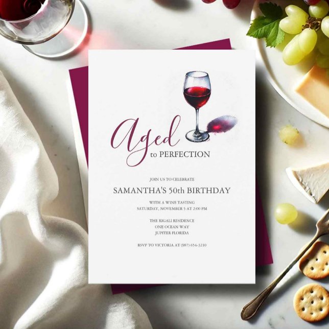 50th Birthday Invitations Adult Wine Party (Creator Uploaded)