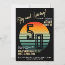 50th birthday invitations: Fifty and thriving, QR