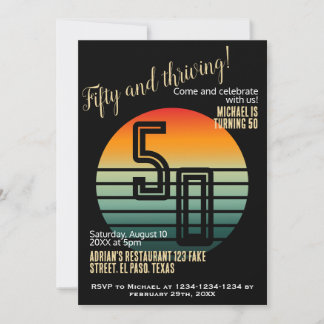 50th birthday invitations: Fifty and thriving, QR Invitation