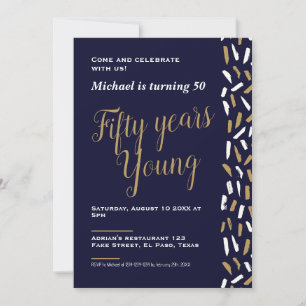 50th birthday invitations: Fifty years young, QR Invitation