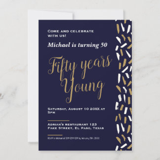 50th birthday invitations: Fifty years young, QR Invitation
