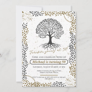50th birthday invitations: Forever young at 50, QR Invitation