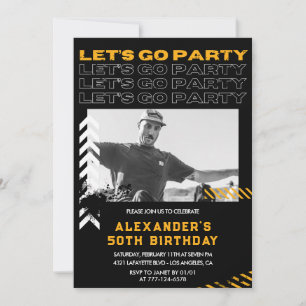 50th birthday invitations Men Photo Spray paint