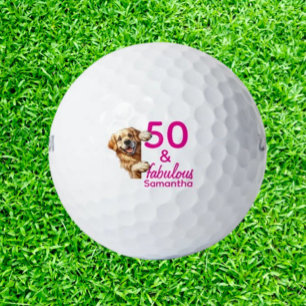 50th Birthday  Labrador gift Golf Balls