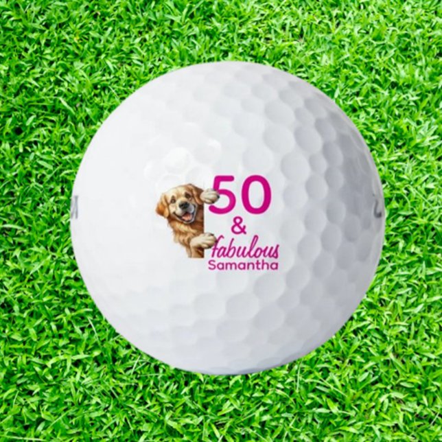 50th Birthday  Labrador gift Golf Balls (Celebrate a 50th birthday with unique Labrador golf balls—perfect for dog lovers who enjoy golf. Mak)