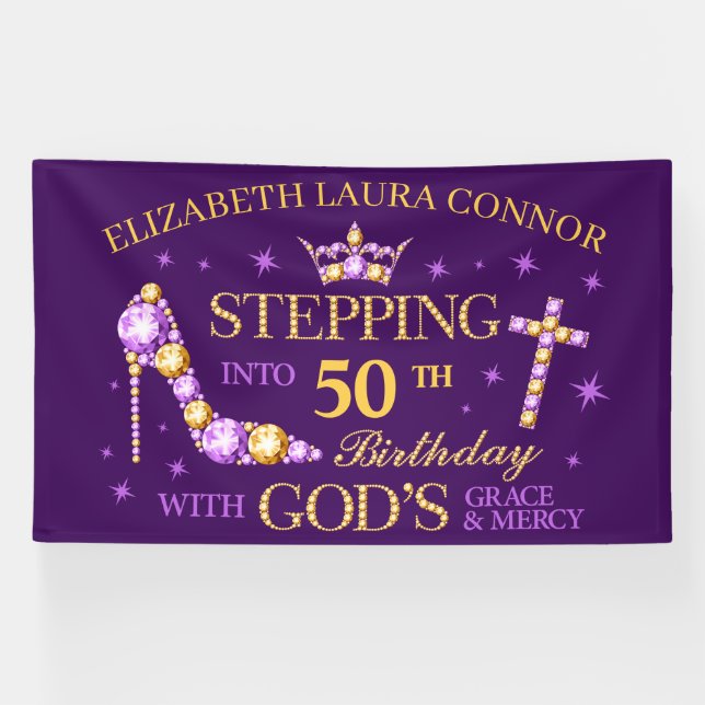 50th Birthday, ladies, christian Banner (Horizontal)