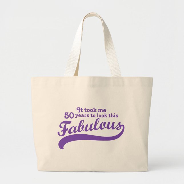 50th Birthday Large Tote Bag (Front)