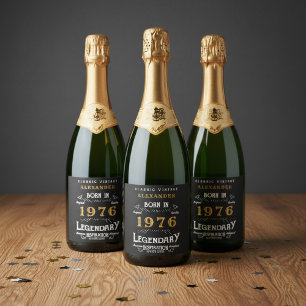 50th Birthday Legend Add Your Name 1976 Vintage Sparkling Wine Label