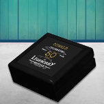 50th Birthday Legendary Black Gold Retro Gift Box<br><div class="desc">For those celebrating their 50th birthday we have the ideal birthday gift box with a vintage feel. The black background with a white and gold vintage typography design design is simple and yet elegant with a retro feel. Easily customise the text of this birthday gift using the template provided. Part...</div>