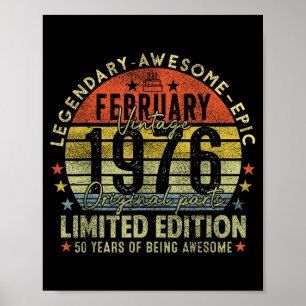 50th Birthday Legends February 1996 Vintage 50 Yea Poster