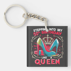 50th Birthday Like A Queen Happy 50 Years Women's Key Ring
