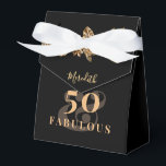 50th Birthday Luxury Golden Flowers Elegant Classy Favour Box<br><div class="desc">Luxurious floral ornament with name and age to personalise for chic birthday parties.
Main colours of this template : black,  white and gold (regular inks are being used,  not metallic ones).</div>