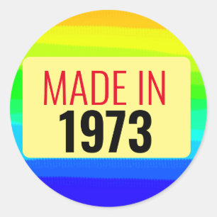50th Birthday made in 1973 50 years old Classic Round Sticker