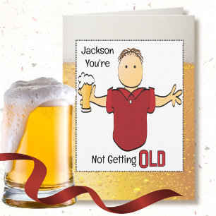 50th Birthday Male Cartoon Beer Snarky Sarcastic Card