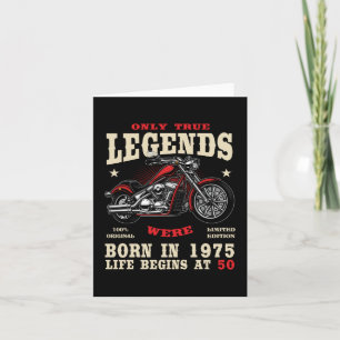 50th Birthday Man Biker Motorcycle Chopper 1975 Invitation