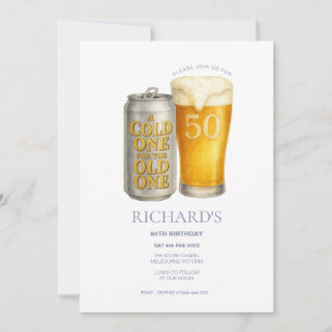 50th Birthday Man, Cold One for the Old One Invitation