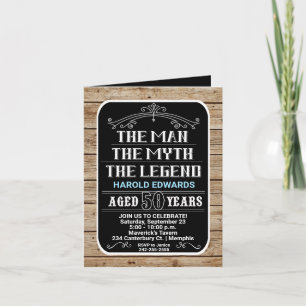 50th Birthday Man, Myth, Legend Thank You Card
