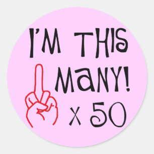 50th birthday Middle Finger Salute Classic Round Sticker