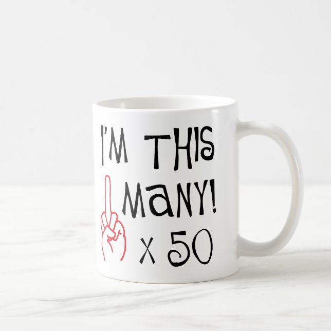 50th birthday Middle Finger Salute Coffee Mug (Right)