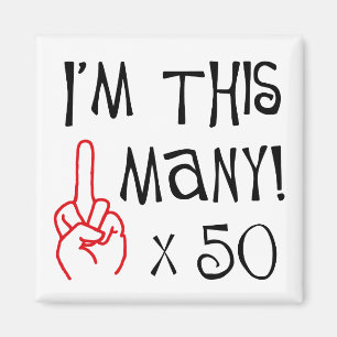 50th birthday Middle Finger Salute Magnet