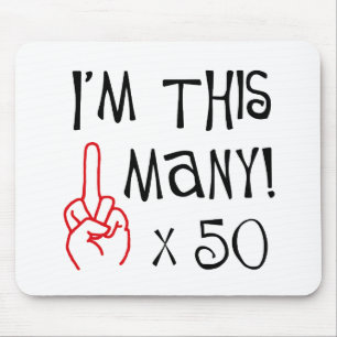 50th birthday Middle Finger Salute Mouse Mat