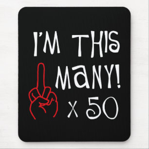 50th birthday Middle Finger Salute Mouse Mat