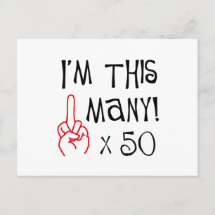 50th birthday Middle Finger Salute Postcard
