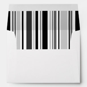 50th Birthday Modern Black White Grey Stripes Envelope