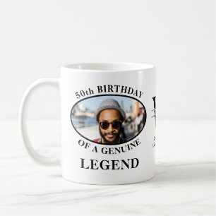 50th Birthday Monogram Photo Coffee Mug