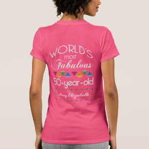 50th Birthday Most Fabulous Gems Fuchsia Pink T-Shirt