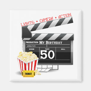 50th Birthday Movie Theme Magnet