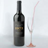 50th Birthday Name 1973 Black Gold Elegant