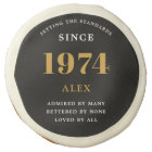 50th Birthday Name 1974 Black Gold Elegant Chic