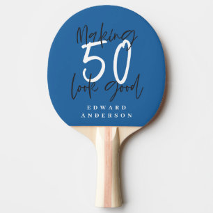 50th birthday name personalised favour gift ping pong paddle