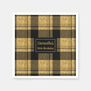 50th Birthday Napkins Black Gold Custom Keepsake