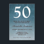 50th Birthday Navy Blue Galaxy Night Stars Sparkle Invitation<br><div class="desc">Celebrate your birthday celebration with this Glam Stylish Navy Blue Night Sky Midnight Stars Galaxy Celestial Cosmos Sparkle Birthday Card Invitation.</div>