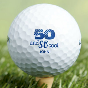 50th Birthday Neighbour Gift – Blue Cool 50 Years Golf Balls