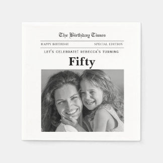 50th Birthday Newspaper Paper Napkins