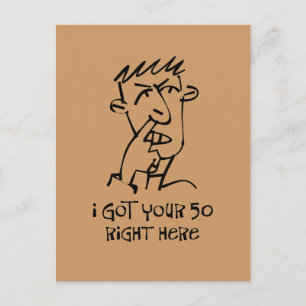 50th birthday Nose Picker, I got your 50! Postcard