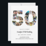 50th Birthday Number 50 Custom Photo Collage Invitation<br><div class="desc">Mark fifty years of wonderful memories and adventures with this captivating 50th Birthday Number Photo Collage. This customisable template is the perfect blend of creativity and sentiment, allowing you to create a truly memorable gift for your loved one's special day. Capture the essence of incredible years in a single masterpiece...</div>