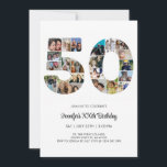 50th Birthday Number 50 Custom Photo Collage Invitation<br><div class="desc">Mark fifty years of wonderful memories and adventures with this captivating 50th Birthday Number Photo Collage. This customisable template is the perfect blend of creativity and sentiment, allowing you to create a truly memorable gift for your loved one's special day. Capture the essence of incredible years in a single masterpiece...</div>