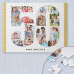 50th Birthday Number 50 Custom Photo Collage Jigsaw Puzzle<br><div class="desc">Create your own photo puzzle for a unique 50th birthday gift. Holding 16 custom photos, the photo puzzle can be further personalised with a name and date of birth. The number 50 photo collage has a variety of landscape, square and portrait photos, giving you lots of flexibility in placing your...</div>