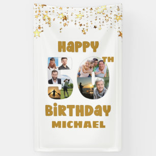 50th Birthday Number 50 Photo Collage 8 Pictures Banner