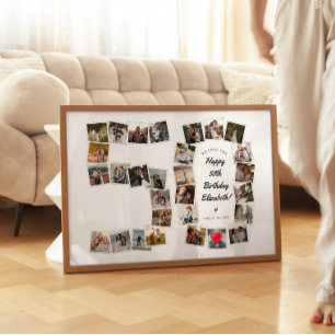 50th Birthday Number 50 Photo Collage Poster