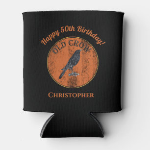 50th Birthday Old Crow Funny Gag Over The HIll Can Cooler