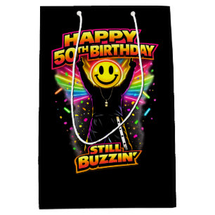 50th Birthday old skool raver Scottish rave scene  Medium Gift Bag
