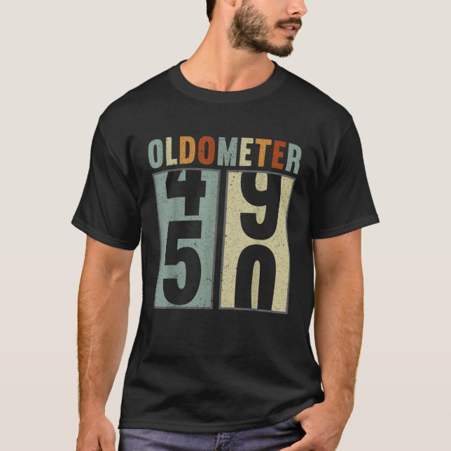 50th Birthday Oldometer 49 50 Fifty Years Old T-Shirt (Front)